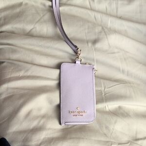 Kate Spade Lilac Wristlet with Gold Accents